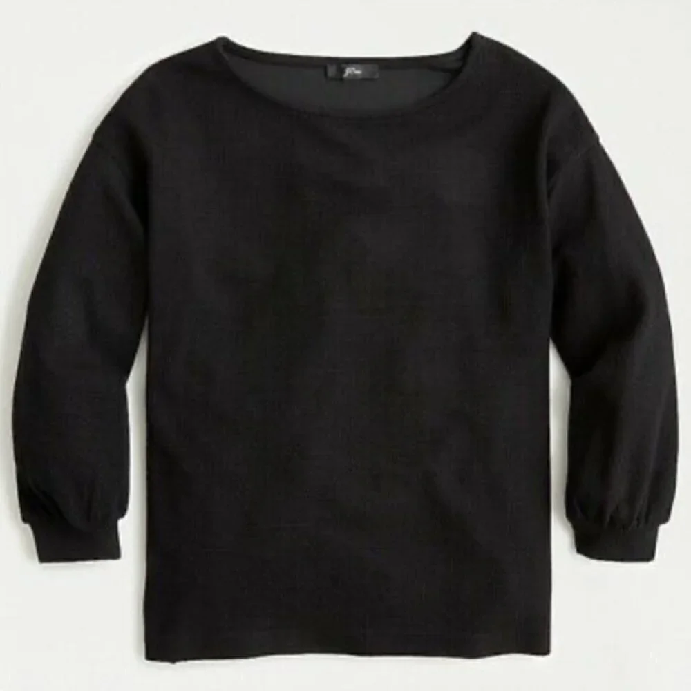 J. Crew Textured Double Knit Balloon Sleeve Boxy Blouse XS